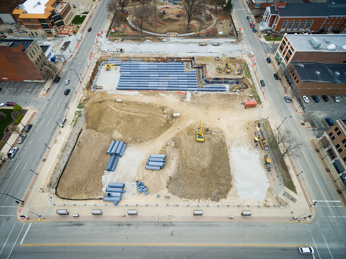 civil construction in a downtown location